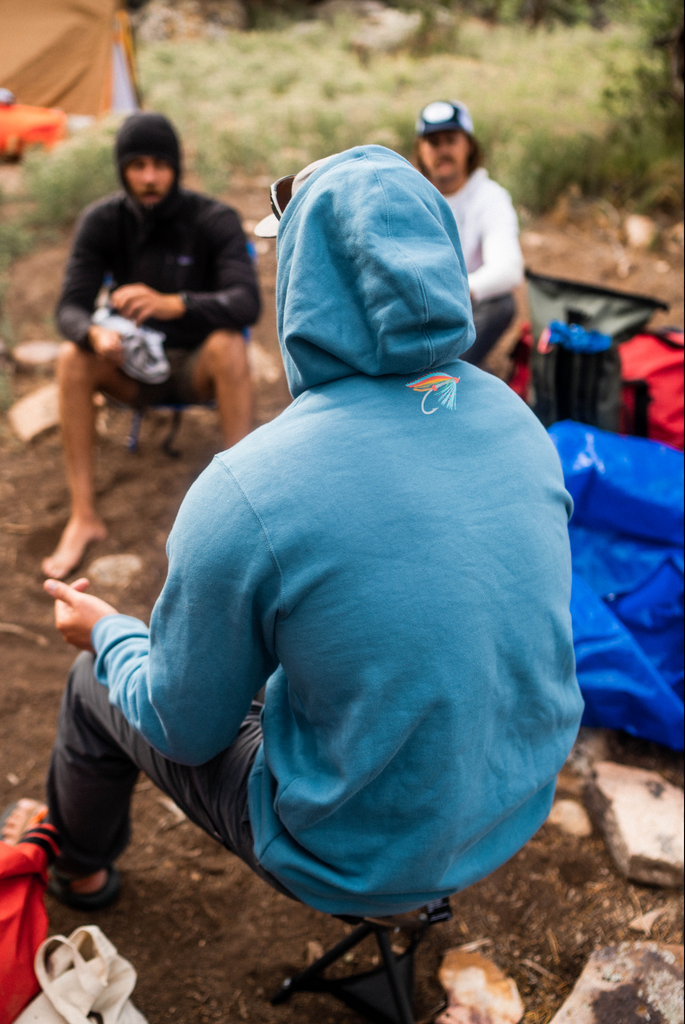 Seager x Flylords Dry Fly Hoodie Steel Blue